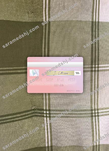 Ethiopia Dashen Bank visa debit card photolook back